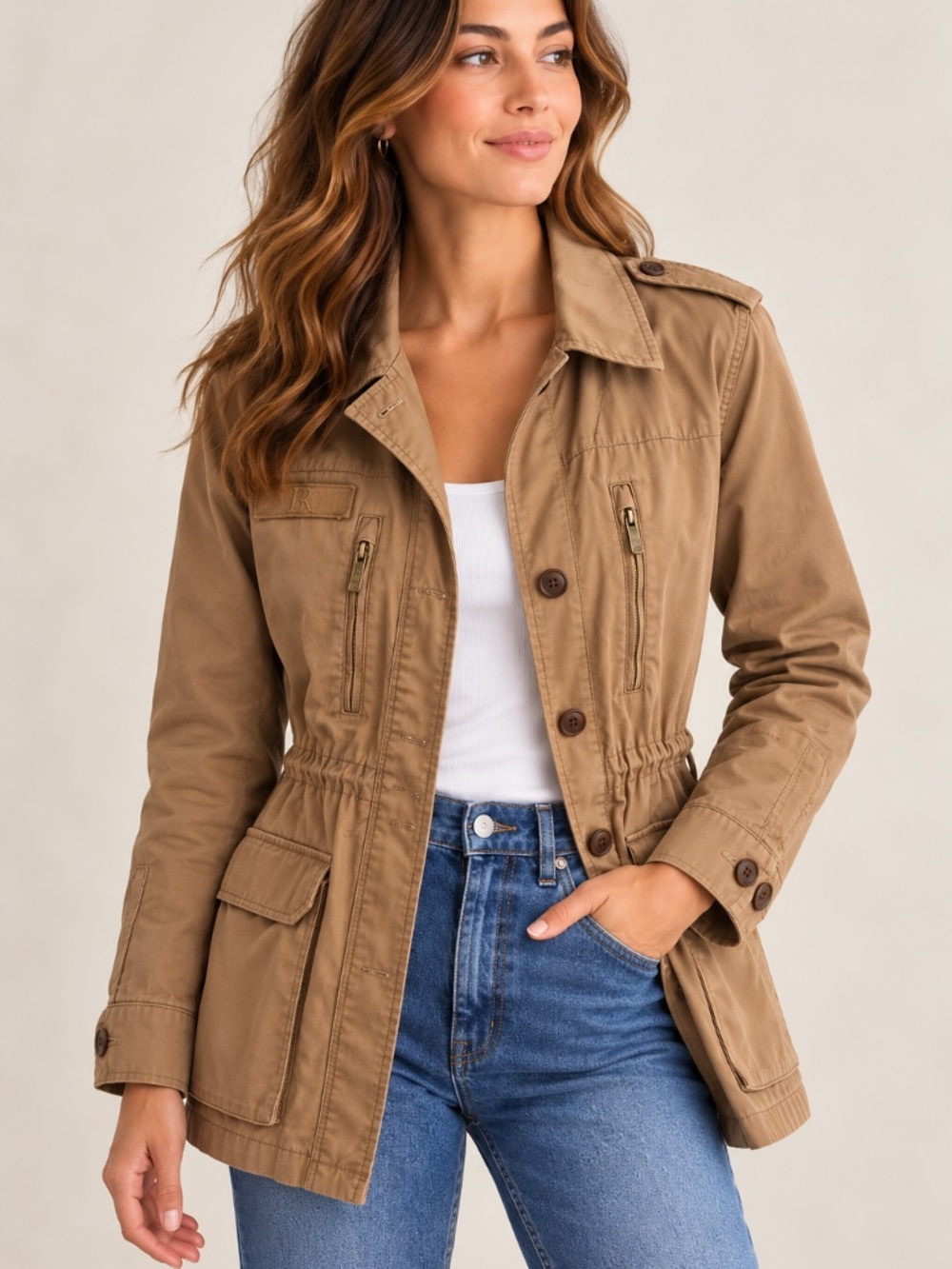 Banana Republic Khaki Utility Field Safari Jacket Size S